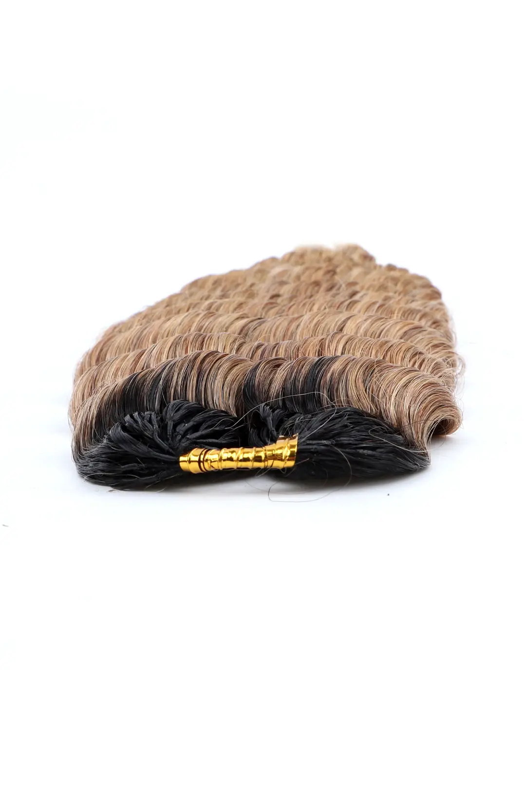 Honey Blonde Ombre Deep Wave Feather Crochet Hair - T1B/27 Human Hair - Image 2