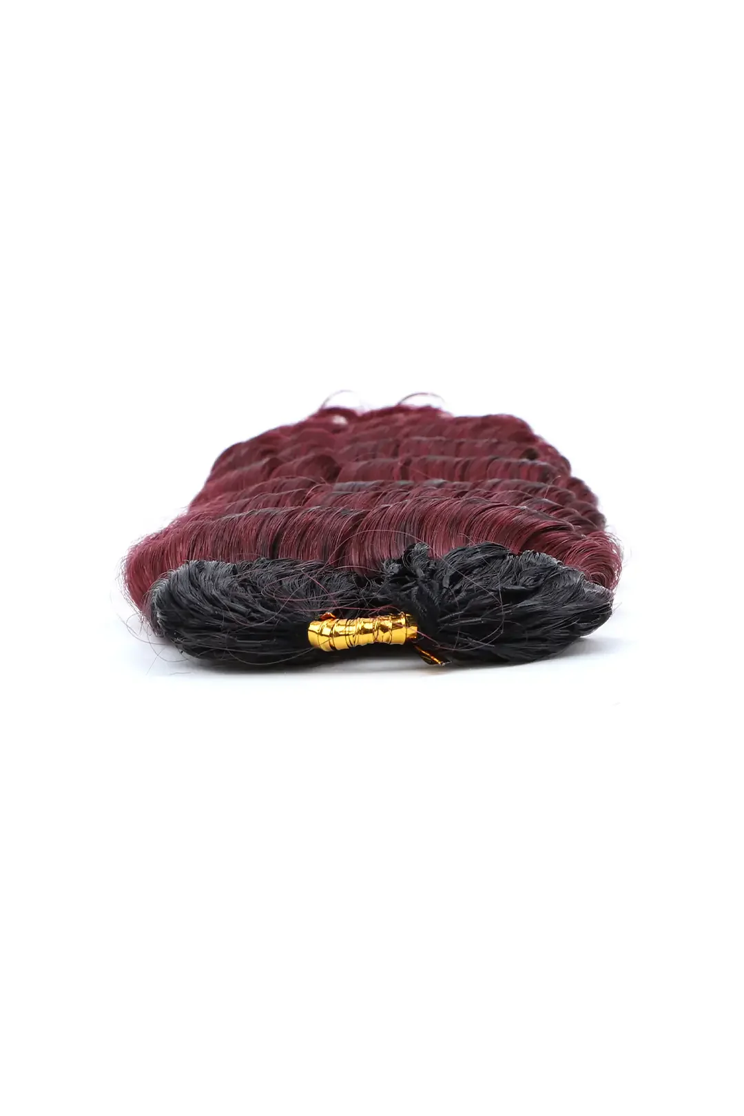 Burgundy Ombre Deep Wave Feather Crochet Hair - T1B/99J Human Hair - Image 2