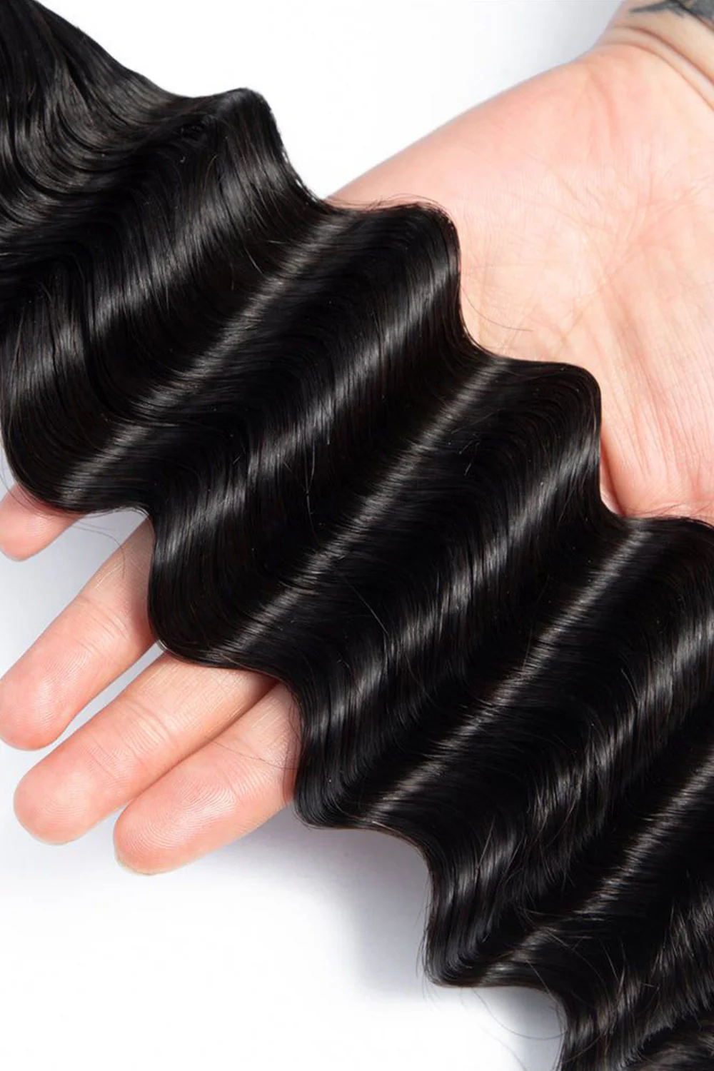 Tape in Hair Extensions for Black Hair Deep Wave 100% Human Hair - Image 3