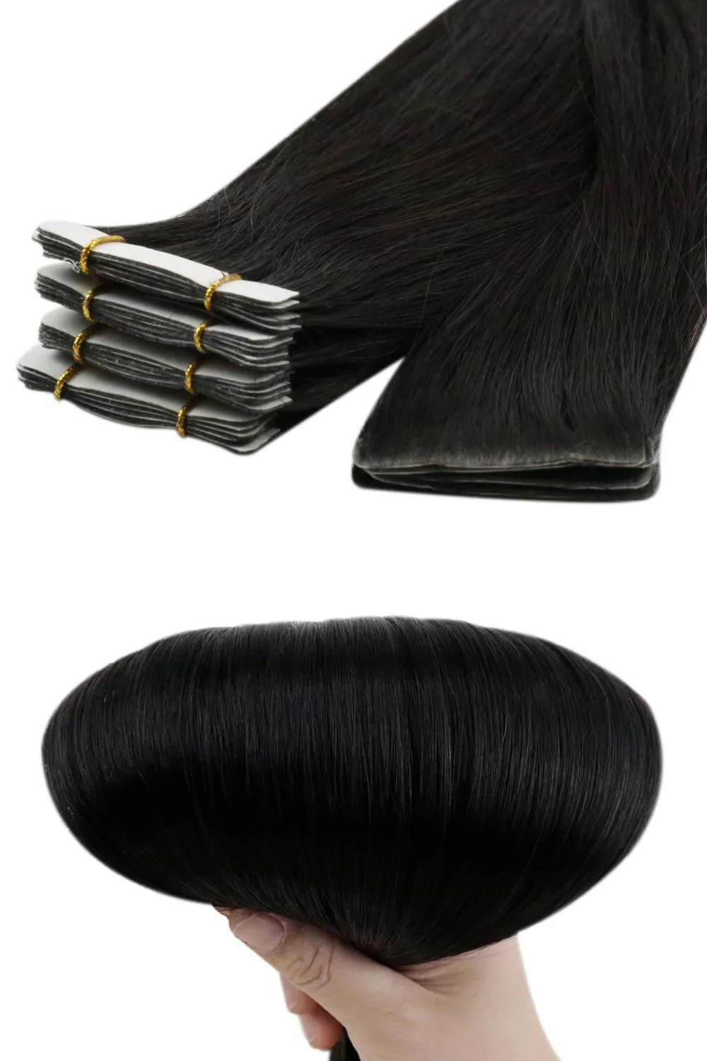 Straight Tape in Hair Extensions for Black Hair Seamless Invisible - Image 3