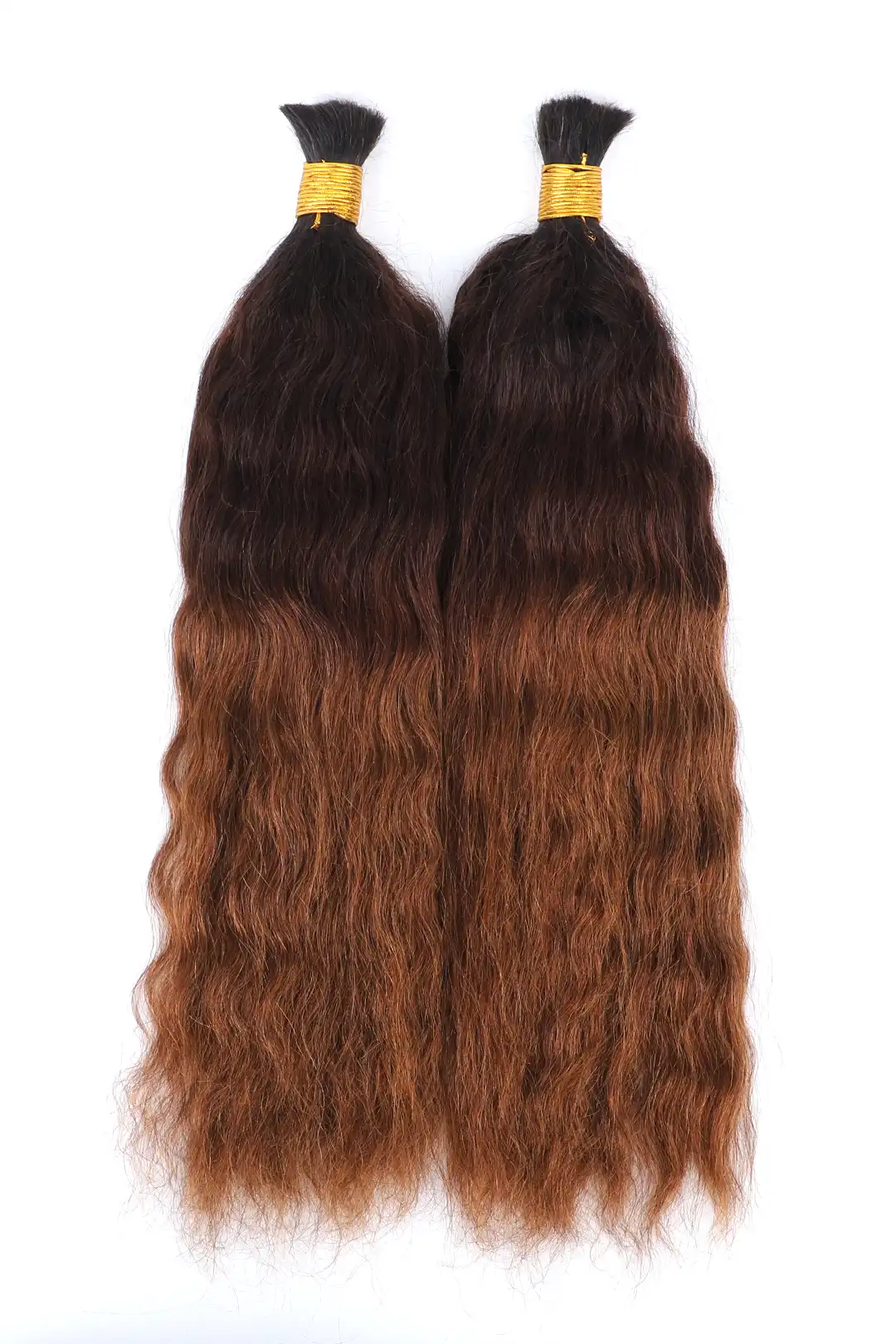 Three-tone Color 1B/4/30# Wet Wave Bulk Hair Double Drawn BU64 - Image 2