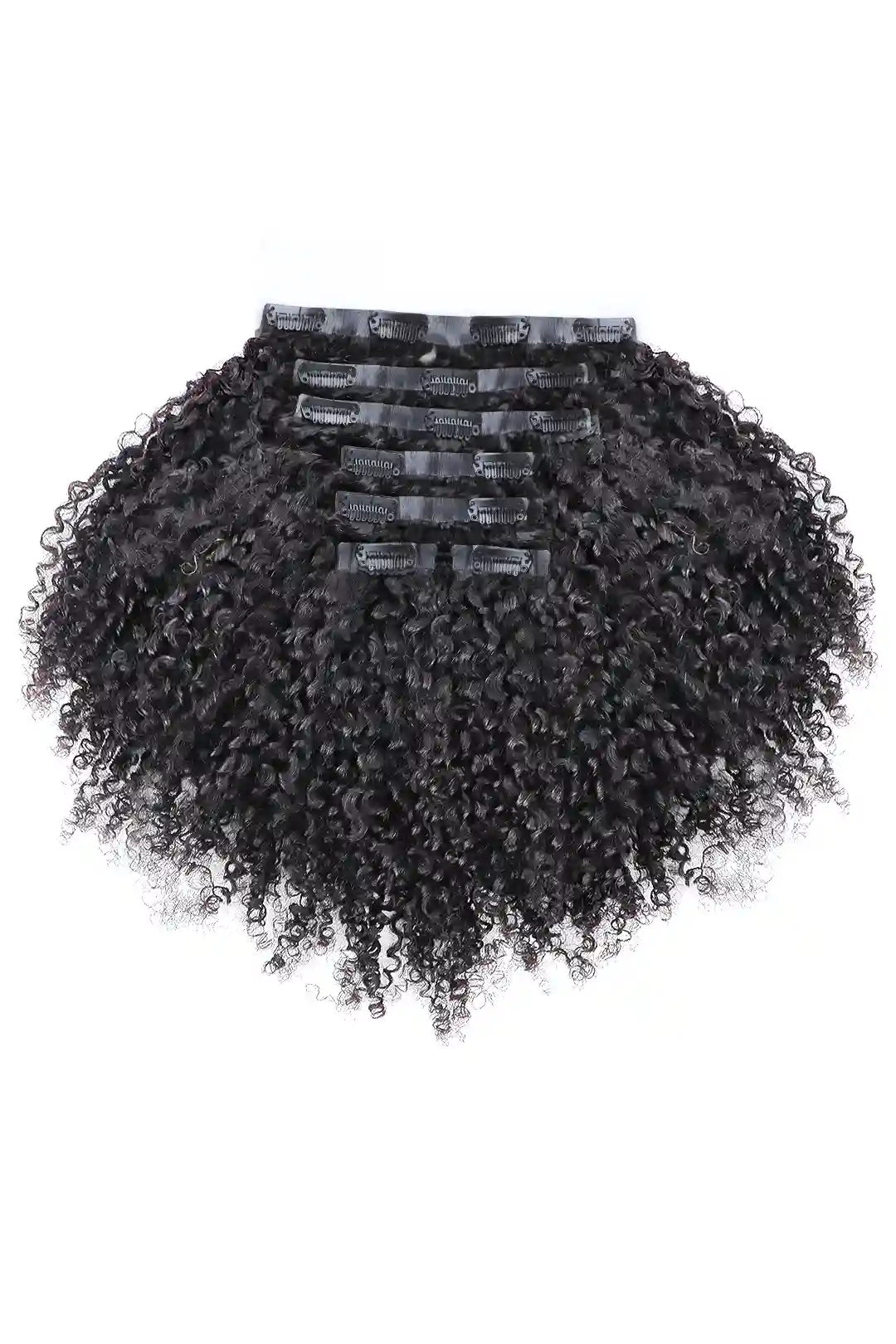 Tight Curly Seamless Clip in Hair Extensions Double Drawn Hair