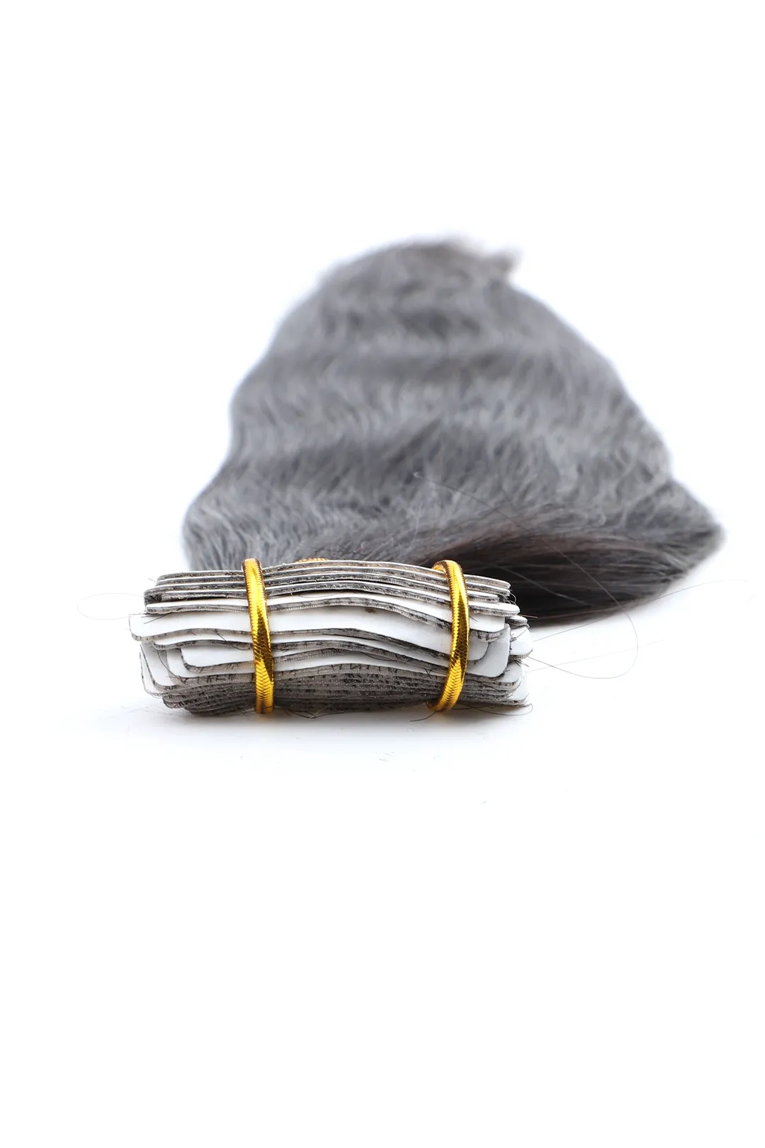 Ygwigs Hand Tied Straight Tape-In Hair Extensions Straight Black Human Hair - Image 2