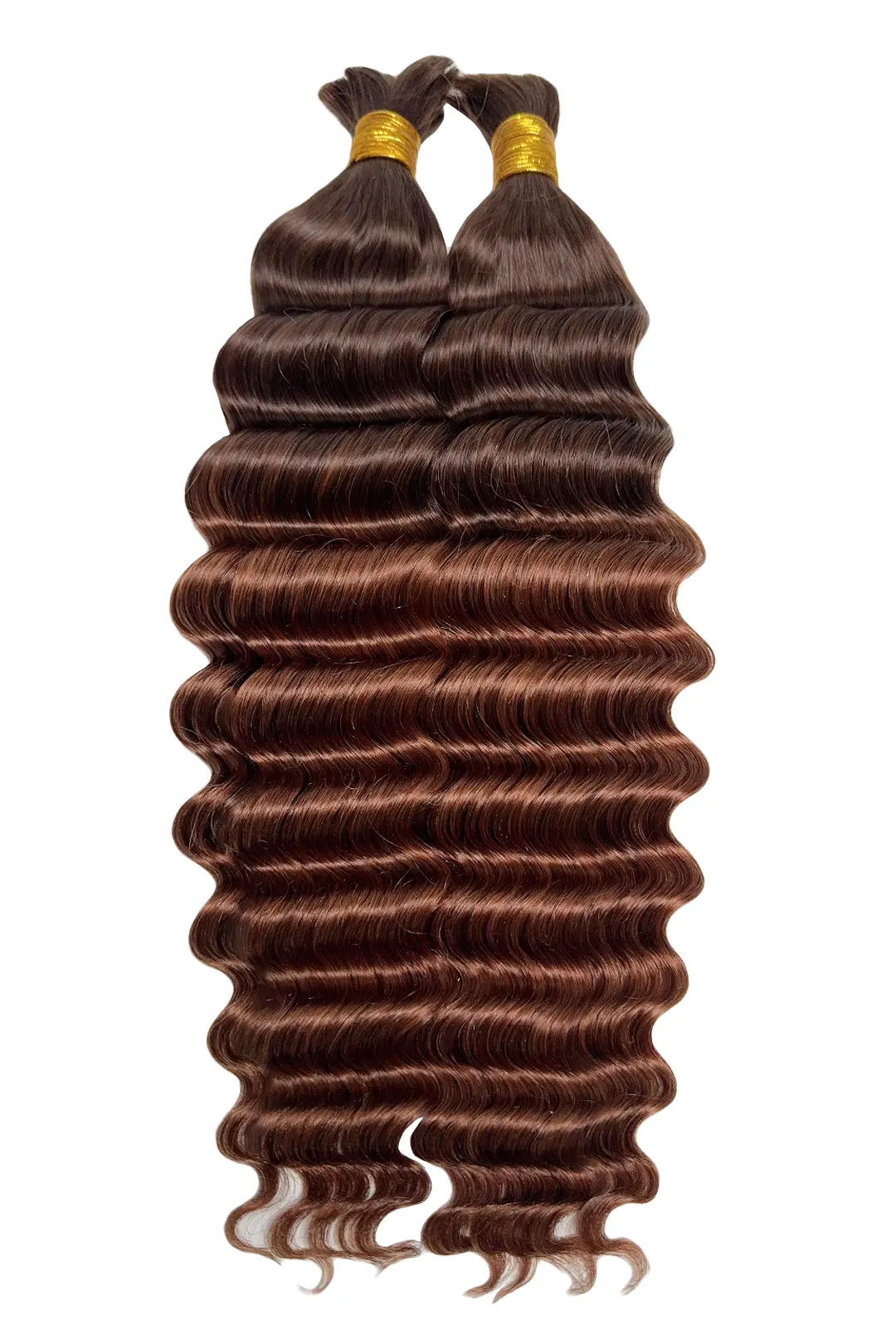 Two-tone Color #4/30 Deep Wave Bulk Hair Double Drawn BU62 - Image 2