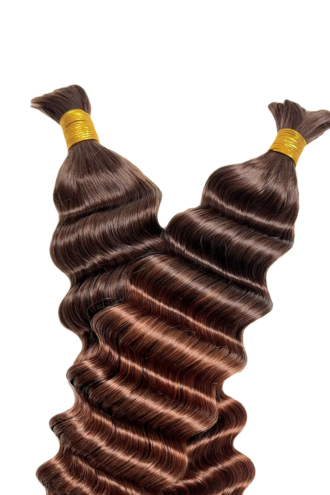 Two-tone Color #4/30 Deep Wave Bulk Hair Double Drawn BU62 - Image 5