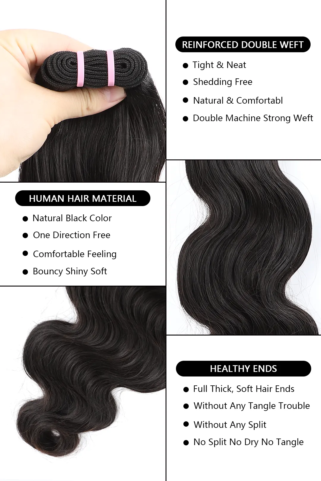 Vietnam Raw Hair Bundles Natural Color Body Wave - Image 5