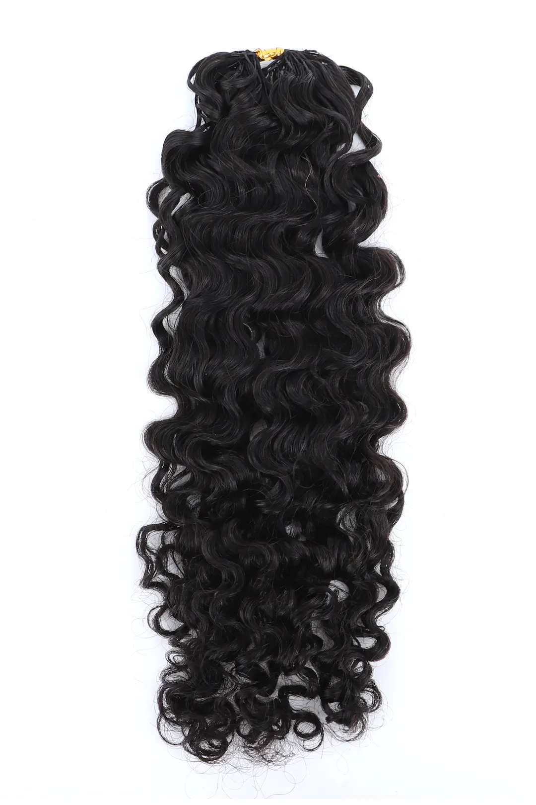 Double Drawn Water Deep Wave Feather Crochet Hair Extension Human Hair FE32