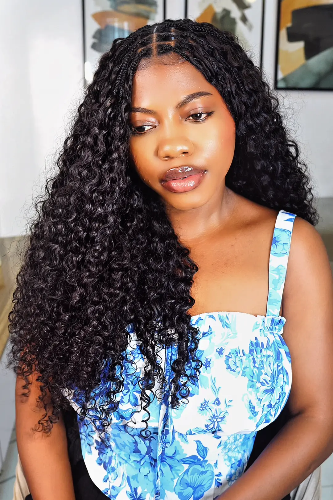 Double Drawn Water Deep Wave Feather Crochet Hair Extension Human Hair FE32 - Image 2