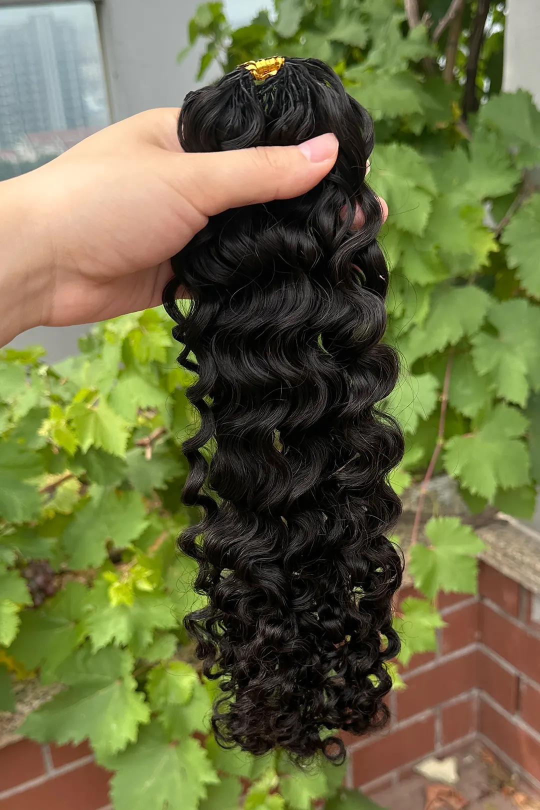 Double Drawn Water Deep Wave Feather Crochet Hair Extension Human Hair FE32 - Image 6