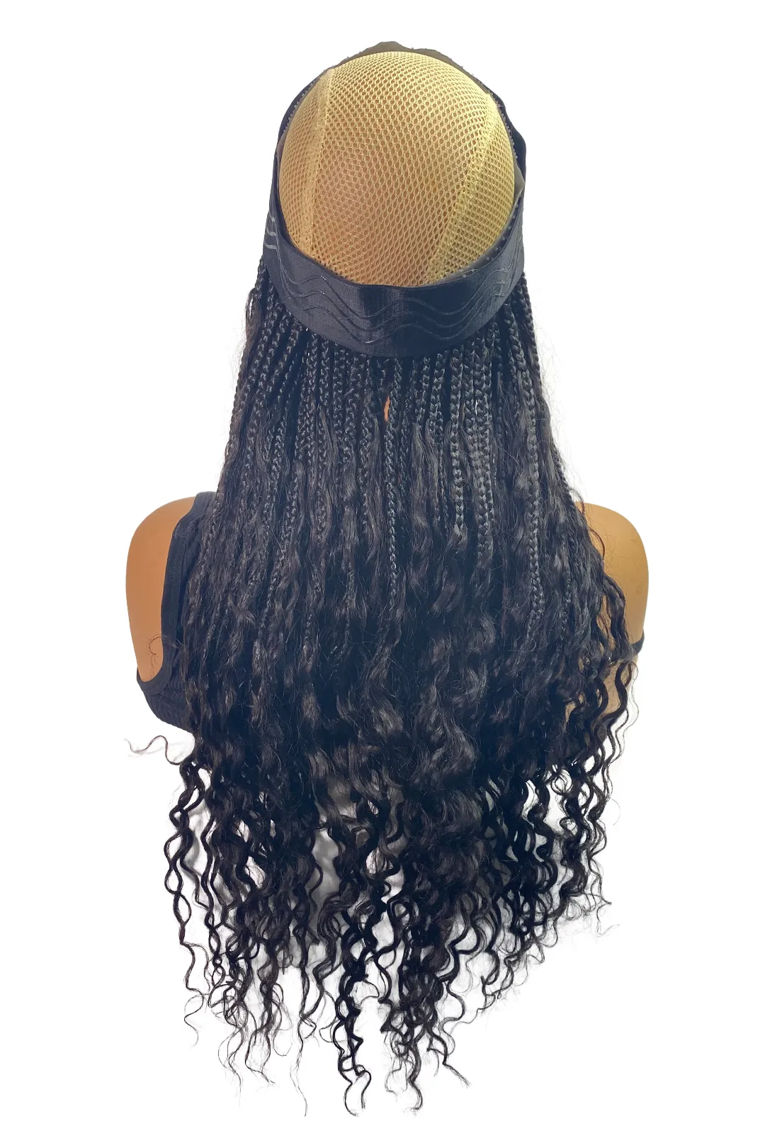 Ygwigs Braided Headband Boho Style with Human Hair Curls - Image 3