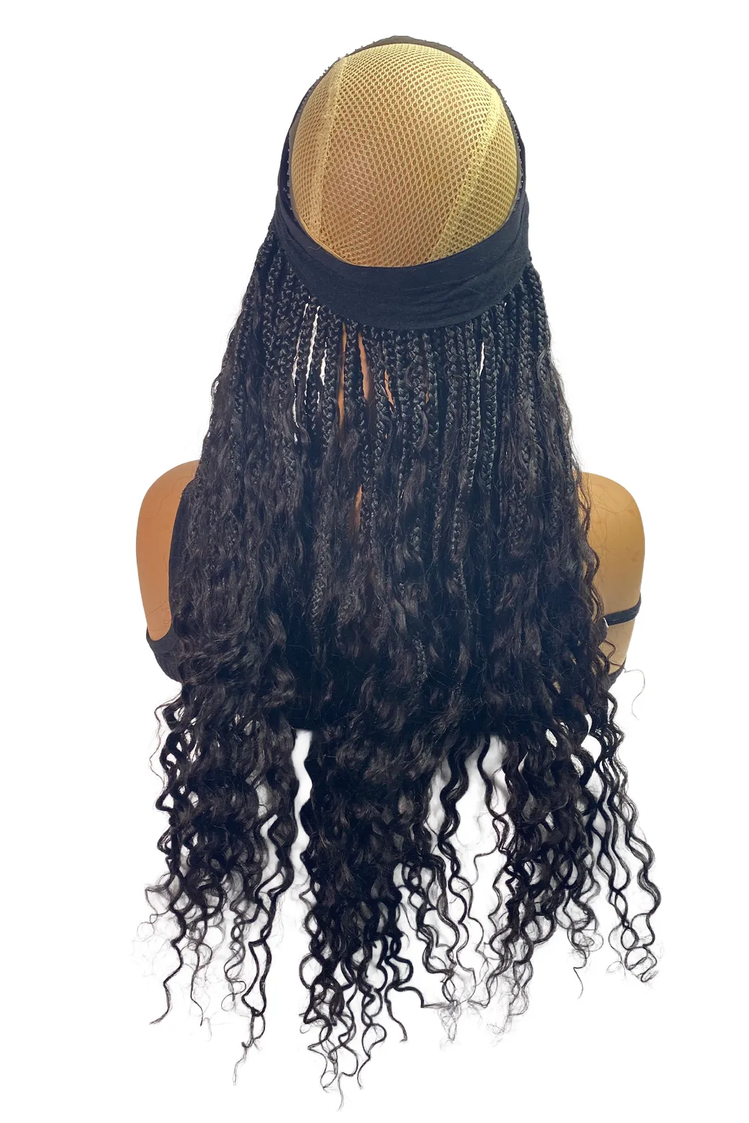 Ygwigs Braided Headband Boho Style with Human Hair Curls - Image 6