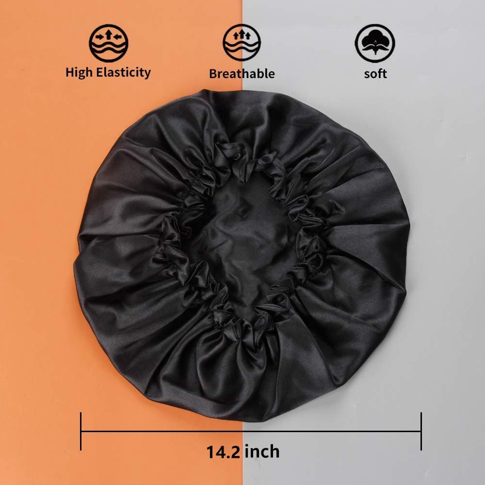 Double Layer Women's Satin Night Sleep Bonnet With High-Grade Elastic Band SB01 - Image 3