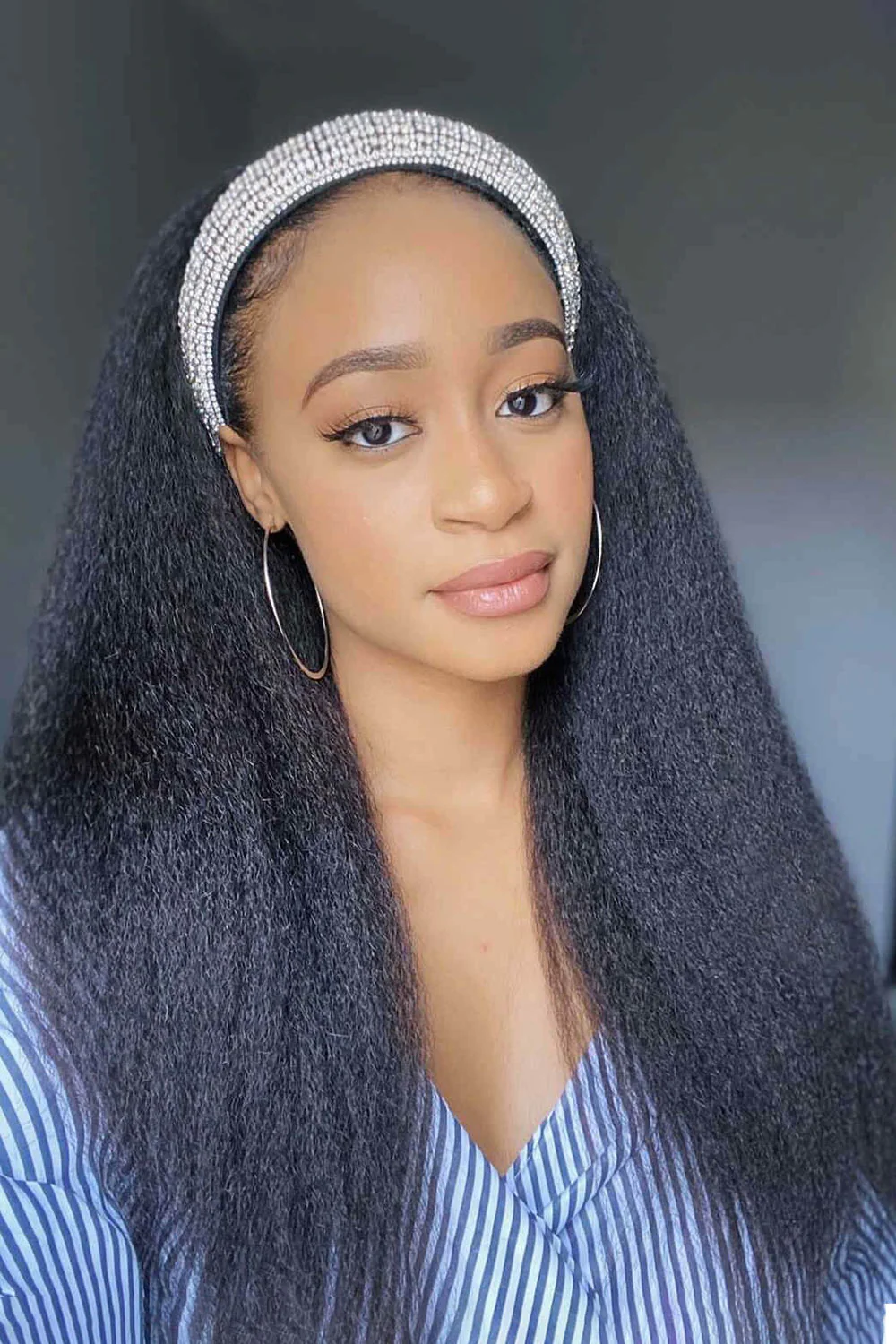 Heavy Yaki Straight Headband Wig Human Hair Styles HBW23