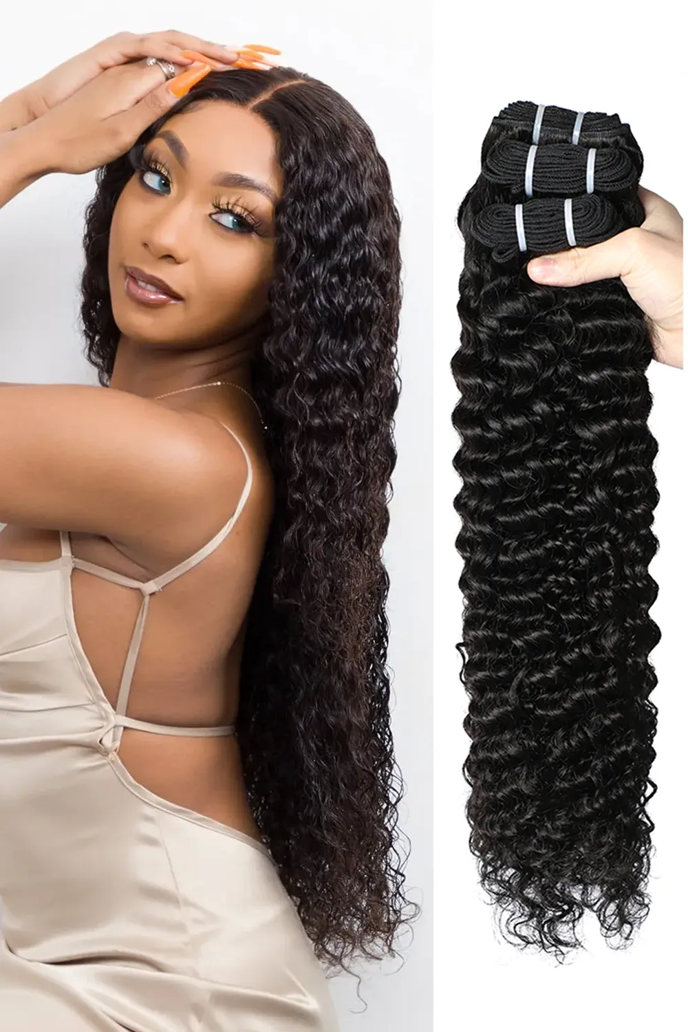 Cambodia Virgin Hair Bundles Sew in Extensions Deep Wave - Image 2