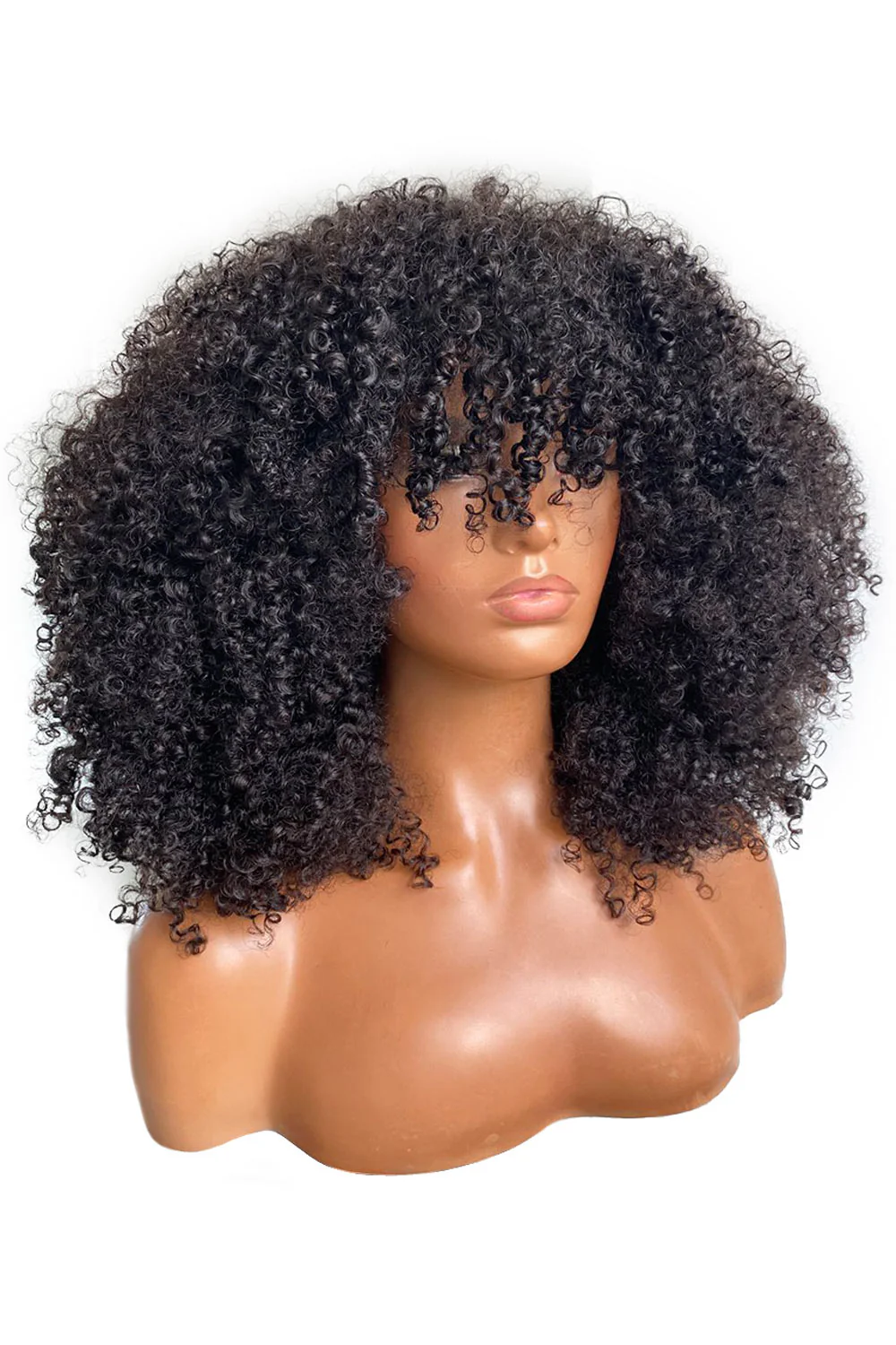 Kinky Curly Non Lace Scalp Top Human Hair Wigs MM05 - Image 3