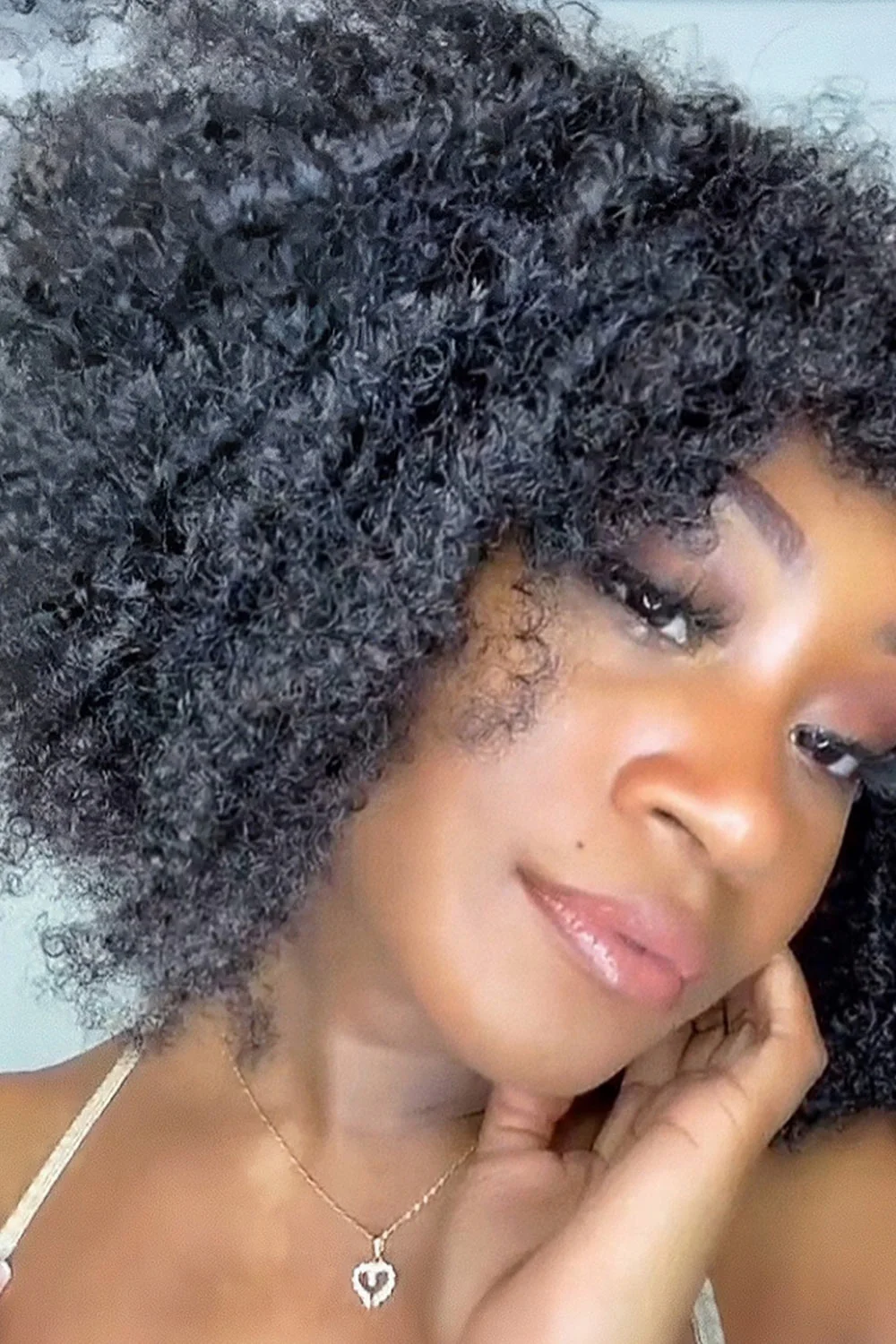 Kinky Curly Non Lace Scalp Top Human Hair Wigs MM05 - Image 6