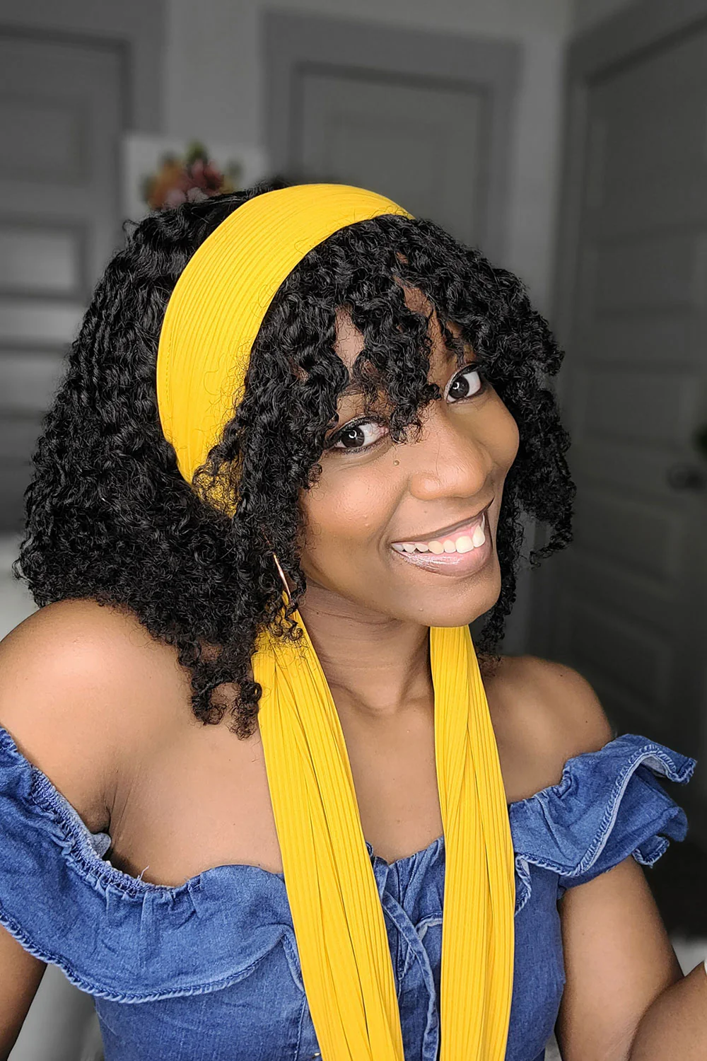 Kinky Curly Headband Wig Human Hair Styles HBW21 - Image 2