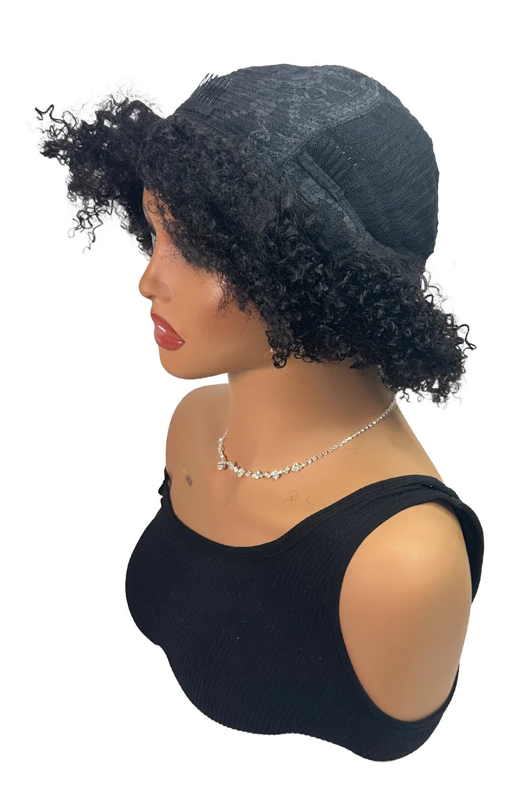 Ygwigs Non Lace Scalp Top Wig Afro Kinky Curly 14-16 inch Natural Color - Image 5
