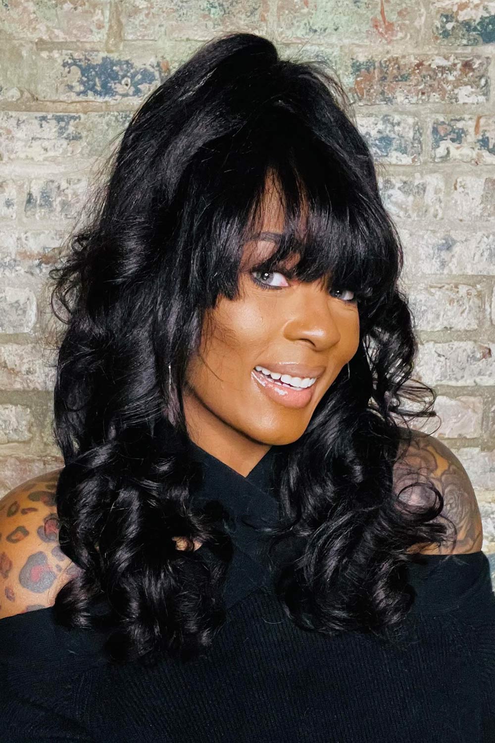 Non-Lace Scalp Top Wigs Yaki Wave with Bangs Virgin Human Hair - Image 5